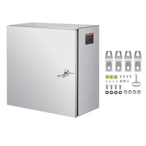 VEVOR NEMA Stainless Steel Enclosure, 12x 12x 8'' NEMA 4X Steel Electrical Box, IP66 Waterproof Dustproof, Outdoor/Indoor Electrical Junction Box, with Mounting Plate
