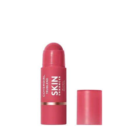 COVERGIRL TruBlend Skin Enhancer Balm Stick - Vegan, Cruelty-Free Beauty Cosmetics with Jojoba Oil, Buildable Creamy Raspberry Blush for Adults' Dewy Glow, Bronzer/Highlighter Alternative, Glowup Makeup Product