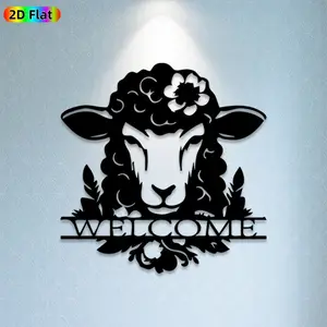 1pc Sheep Head Metal Wall Art,Charming Sheep Head Statue Mural, Ideal Gift for Easter, Thanksgiving, Farmhouse Decor Enthusiasts, Rust-Resistant Metal Wall Decor Wall Sculptures, Eye-Catching Outdoor Decor for Countryside Living Fans