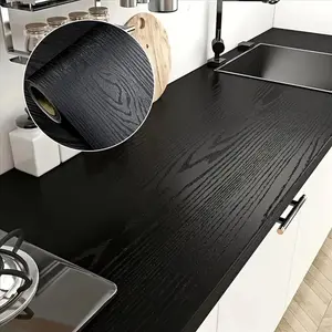 Self-Adhesive Wood Grain Peel-and-Stick Wallpaper, Thick Textured Waterproof Stick-On Furniture Stickers for Cabinets, Drawers, Easy-Clean Realistic Home Decor Contact Paper