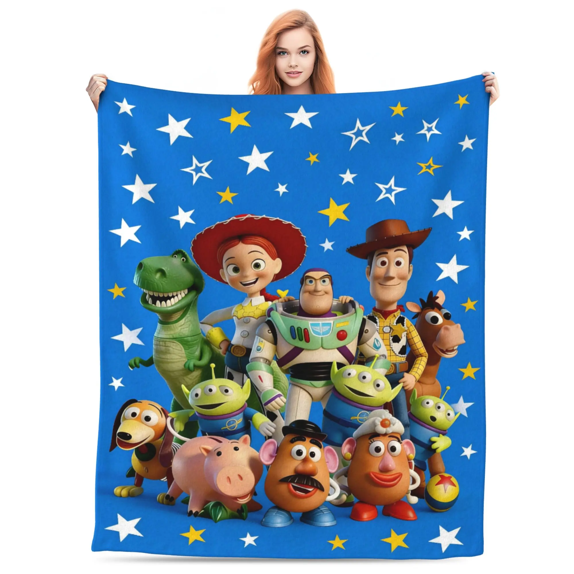 [SummerVibes] DISNEY CLASSIC Toy Story Throw Blanket – Vibrant Cartoon Print for Home, Camping & Holiday Gifts