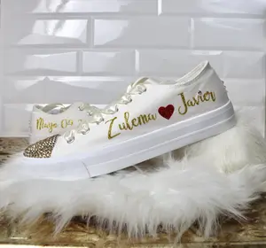 Bridal Gold Glitter Custom Sneakers