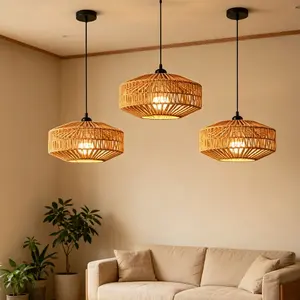 Handmade Iron Woven Vintage Drum Lamp Shade, Perfect for Office, Living Room, Bedroom, Bar, Coffee Shop, Single Piece Decorative Light Cover