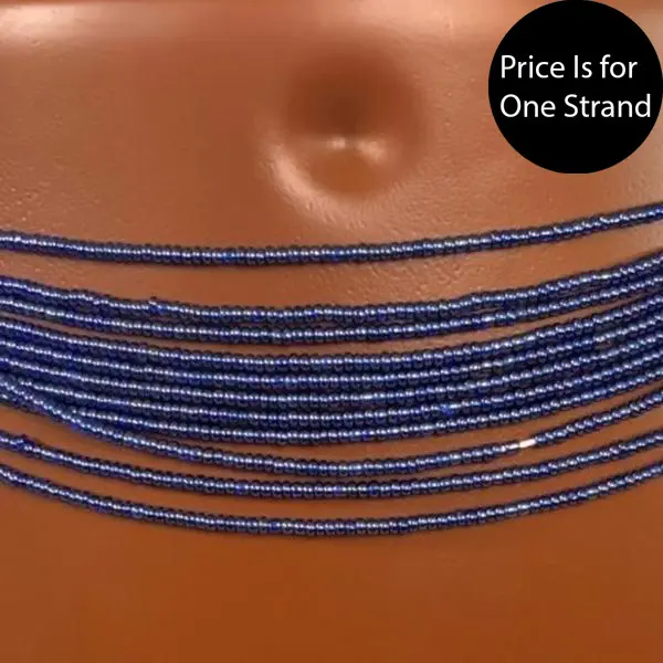 AAEssentials Glassy Blue Waist Beads - Blue Color Waist Beads for Essentials Use
