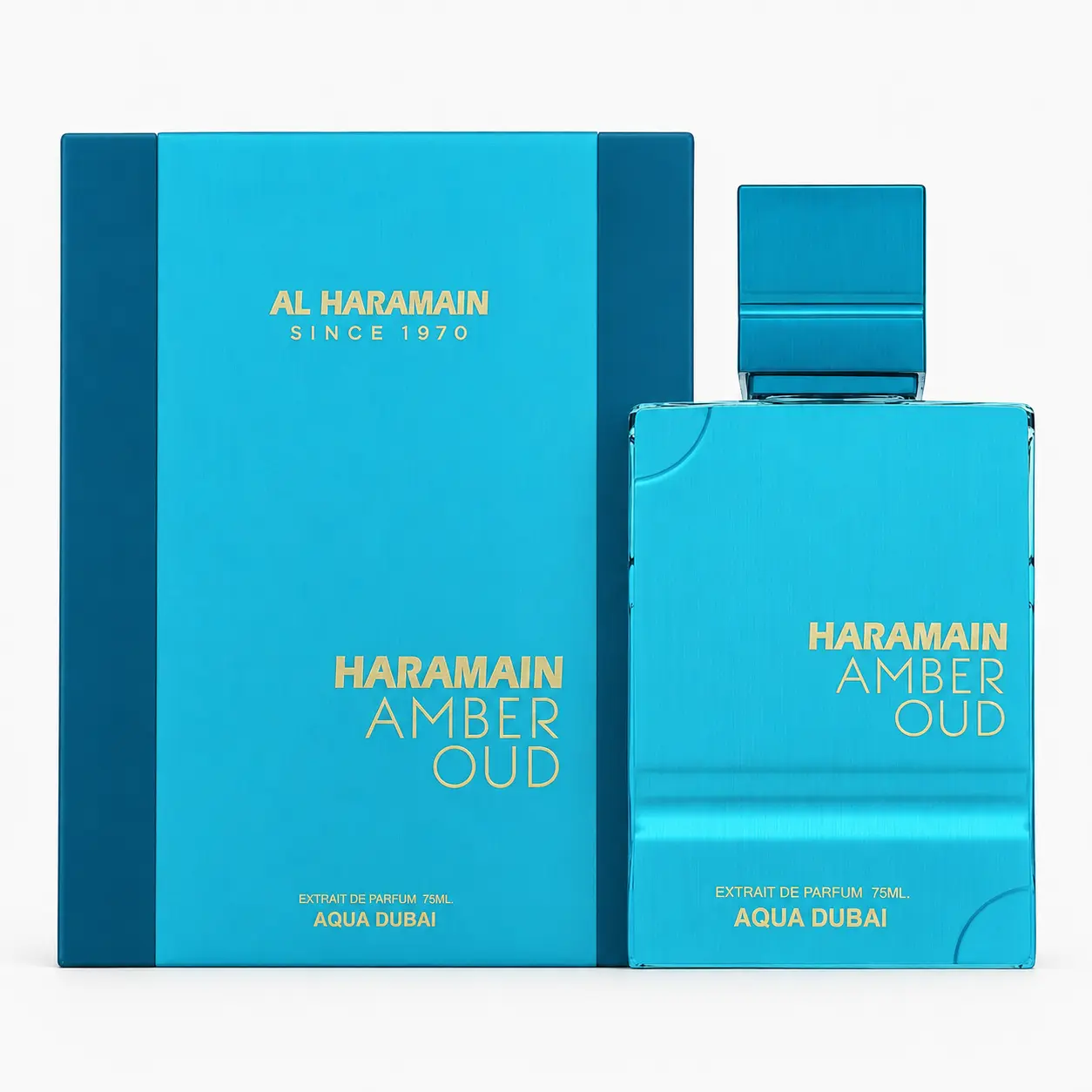 Al-Haramain Unisex Amber Oud Aqua Dubai Extrait de Parfum Spray 75ML - Aromatic Amberwood, Seductive Luxurious Scent, Fragrance That Starts With a, Earthy Woody Notes, Blue Box Packaging, Beauty & Personal Care, Modern Unisex Fragrance