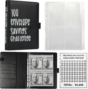 100 Envelope Money Saving Challenge Binder – A5 Budget Planner & Cash Organizer for Teens, Adults & Families, Fun 100-Day Savings Notebook, Track Income, Plan Budget, Birthday & Holiday Gift, Home & Office Use