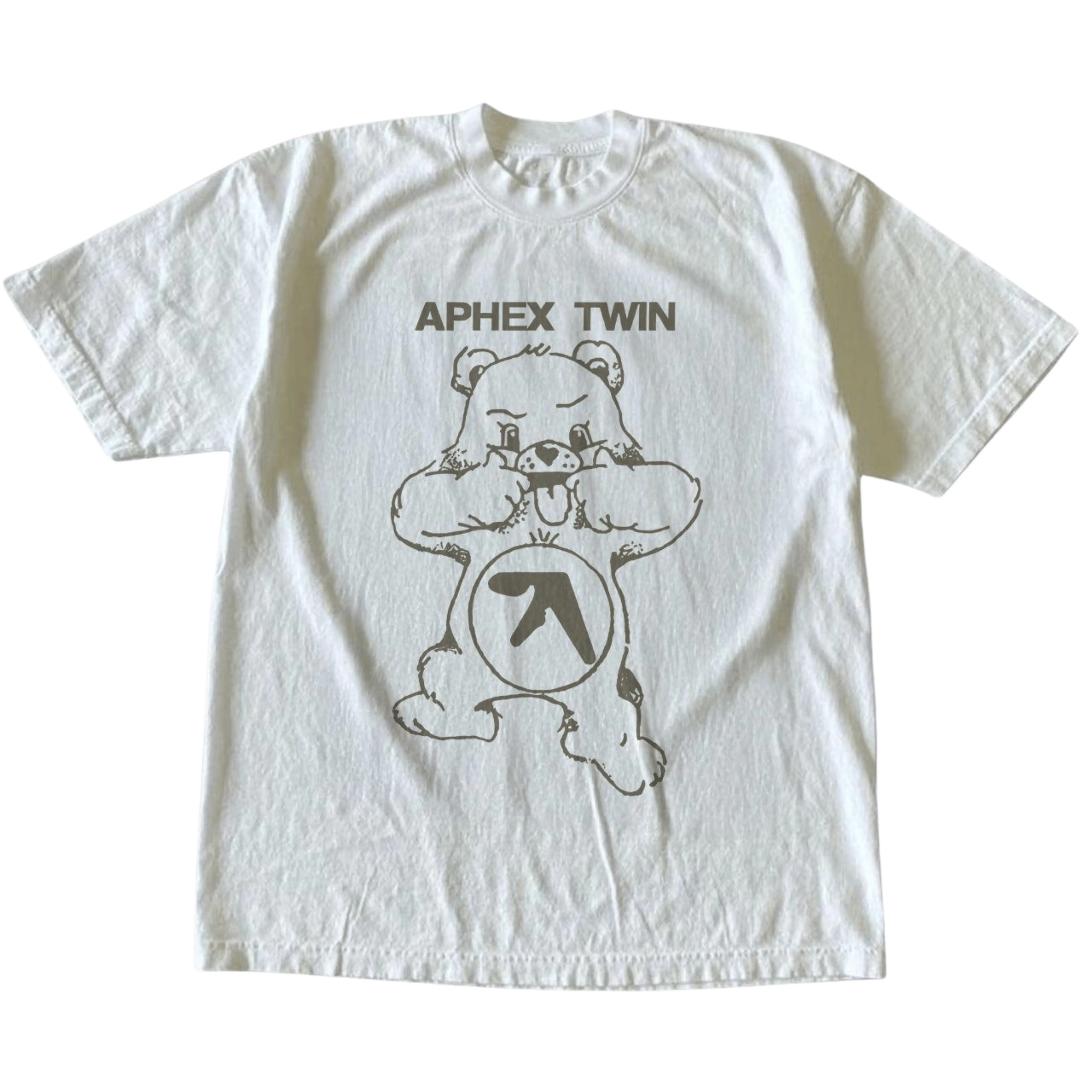 Gildan Men's and Women's T-Shirt, Vintage Style Rare Aphex Twin Band Graphic Tee, Unisex Casual Top, IDM Electronic Music Shirt, Bear Cartoon Parody Clothing, Matching Couples Outfit, Unique Birthday Present, Premium Cotton, Techno Rave Festival Merch