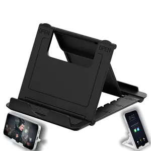 Portable Phone Stand for Desktop Use, Foldable Compact Pocket Size, Adjustable Universal Tablet Phone Desk Mount, Compatible with iPhone, iPad, Kindle, Android Devices