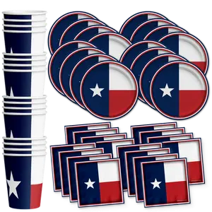 Texas Flag Birthday Party Tableware Kit For 16 Guests