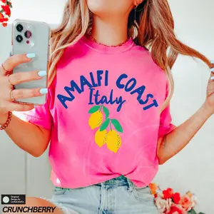 [ Sale Up To 40%]  Amalfi Coast Shirt, Italian Summer Shirt, Italian Lemons Shirt, Limoncello Shirt, Capri Italy Shirt, Cute Summer Shirt, Italy Trip Tee