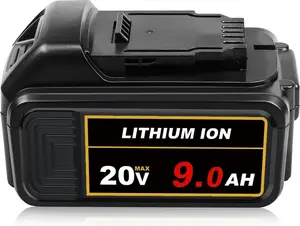2Packs 9000mAh Replacement for Dewalt 20V Battery Lithium-ion MAX DCB200 DCD/DCF/DCG/DCS Series