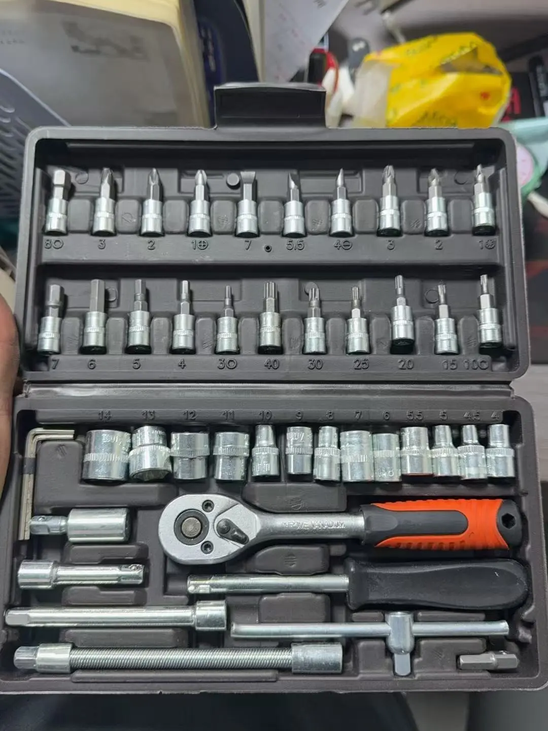 BRANDON-SUPER Multi-Size Ratchet Tool Kit Set - 1/2 in, 1/4 in, 3/8 in Socket Wrenches with Ratchet Handle, Tools for Mechanics for Car/Bike Fix