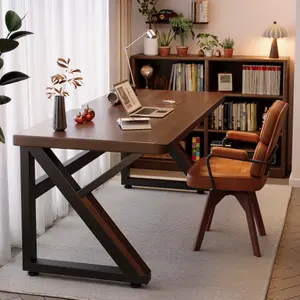 Bellemave  Thick Solid Wood 2-Person Double Computer Desk - Commercial Home Office Writing Workstation Table