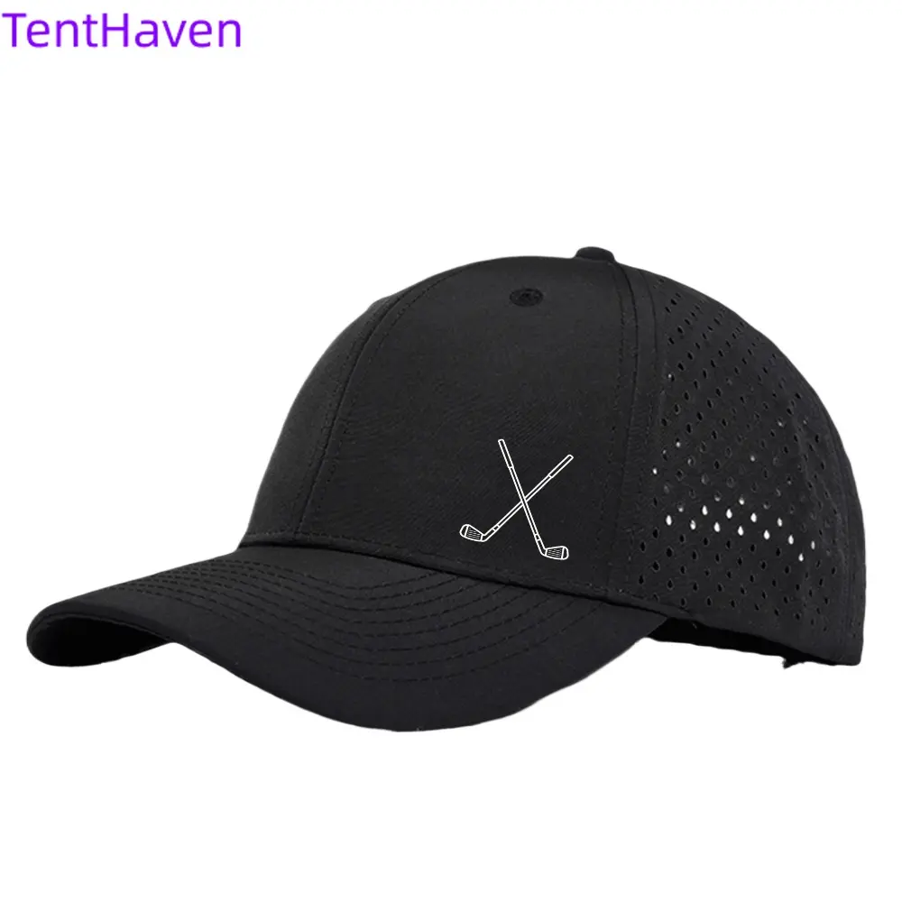 6-Piece 2026 Laser Perforated Stick Pattern Cap - Sports Sun Protection, Quick Drying, Waterproof Mesh Duckbill Sports Hat