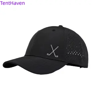 6-Piece 2026 Laser Perforated Stick Pattern Cap - Sports Sun Protection, Quick Drying, Waterproof Mesh Duckbill Sports Hat
