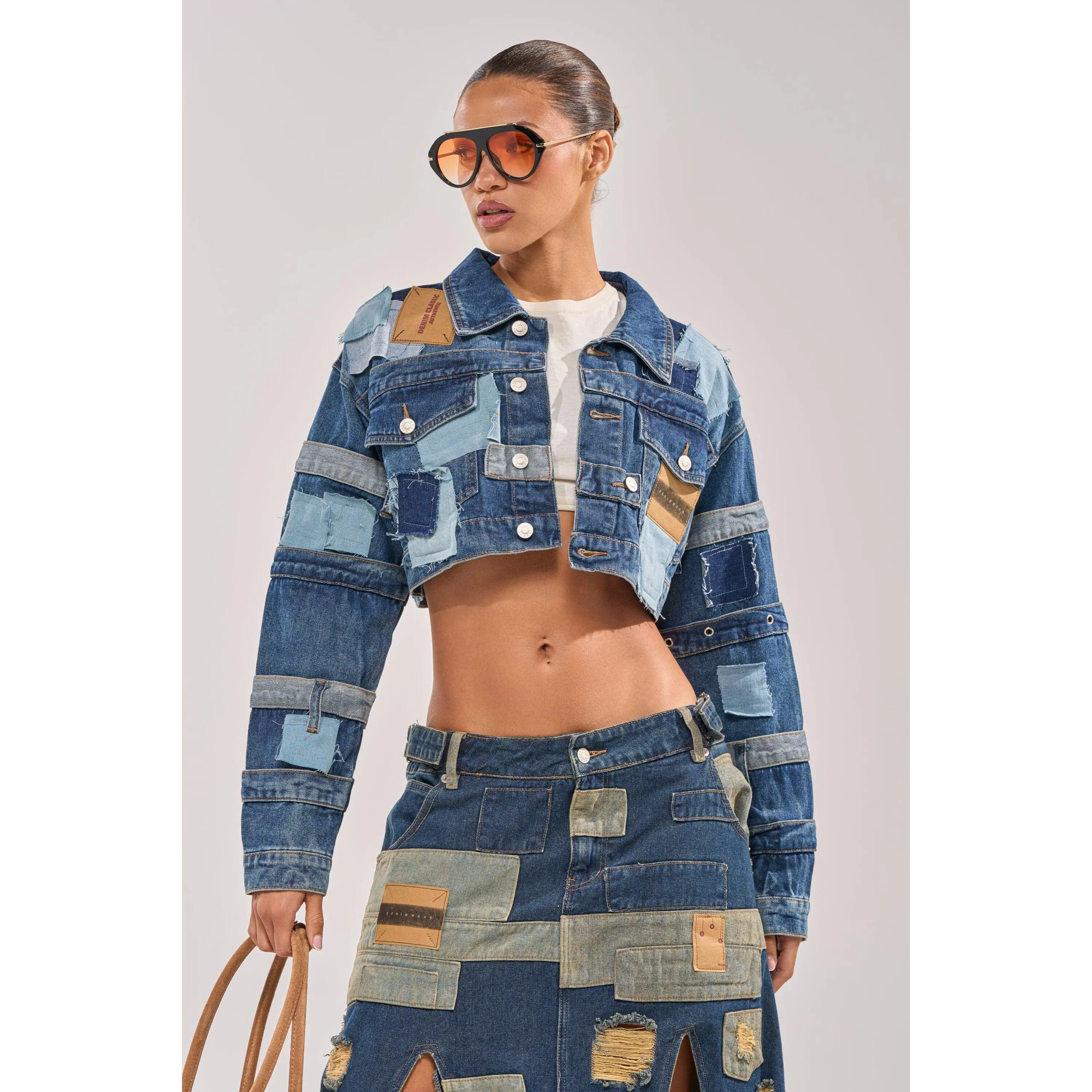 ACT UP PATCHWORK DENIM JACKET