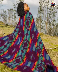 Indigo Sunset Alpaca Blanket