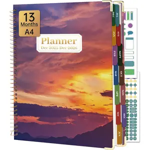 2026 Planner Weekly and Monthly 8.5"x11" Large Hardcover Planner from Dec 2025 - Dec 2026 13 Months Calendar Academic Planners for Women Men Agenda Daily Weekly Yearly Planning with Tabs, Cloud