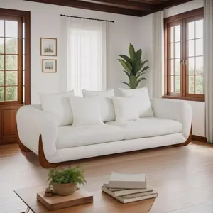 White Sherpa Loveseat – Ultra Soft Cozy Couch for Living Room, Snuggle-Worthy 2-Seater