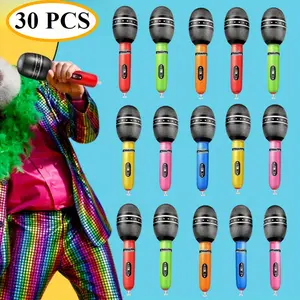 30Pack Inflatable Microphones 80s 90s Party Favors Inflatable Microphone Props Plastic Toys for Musical Concert Birthday Party Decoration Role Play Supplies (9.4 Inch) - Home Improvement.
