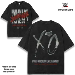 WWE × XO “Saturday Night’s Main Event” Graphic Tee Men Top Shirt Wash 230gsm Cotton – Iconic Superstars Collide, Legendary Matches, Main Event Legacy, Electrifying Performances & Career-Defining Moments Across Generations