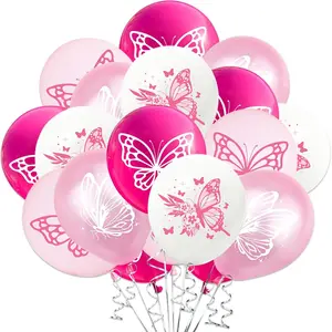 12inch Butterfly Balloons Set, 20/40/80 Pcs & Latex Decorations, Party Balloons Decorations, Perfect for Birthdays Weddings Baby Showers Princess Theme Parties