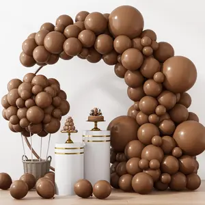 129-Piece Brown Balloon Set – Assorted Sizes (18", 12", 10", 5") in Coffee and Boho Tones for Weddings, Birthdays, Showers, and Party Garland Decor