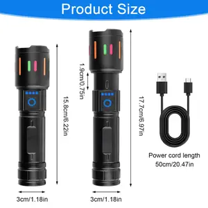 350000000 Lumen Super Bright LED Tactical Flashlight Rechargeable LED Work Light