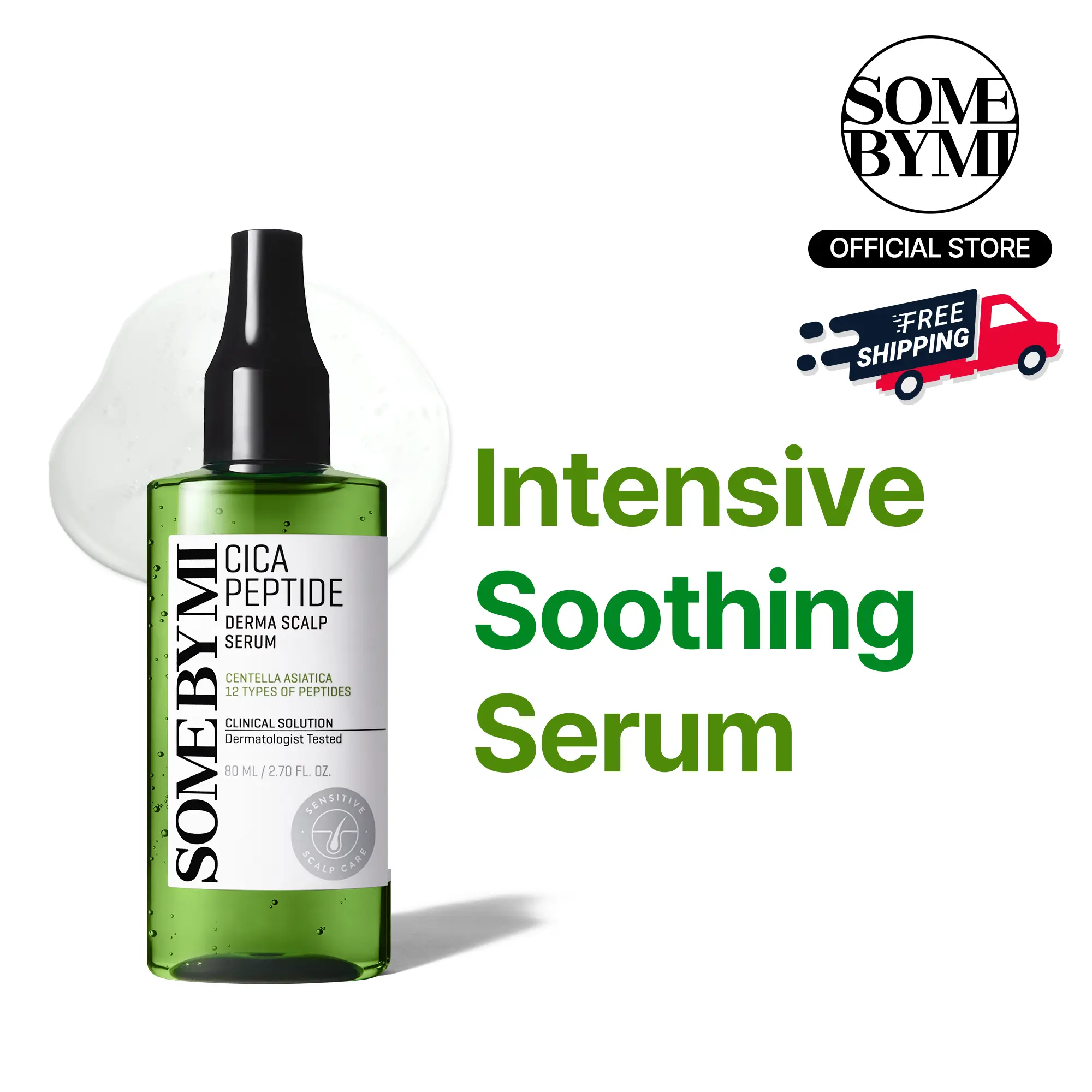 Cica Peptide Derma Scalp Serum [80ml] - Korean Hair Care - Soothing Treatment For Irritated Scalp, Flaky Dryness, Itchiness & Refreshing Relief