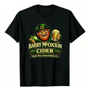 Barry McCockin Cider Leprechaun T-Shirt, 100% Cotton St. Patrick's Day Funny Graphic Tee