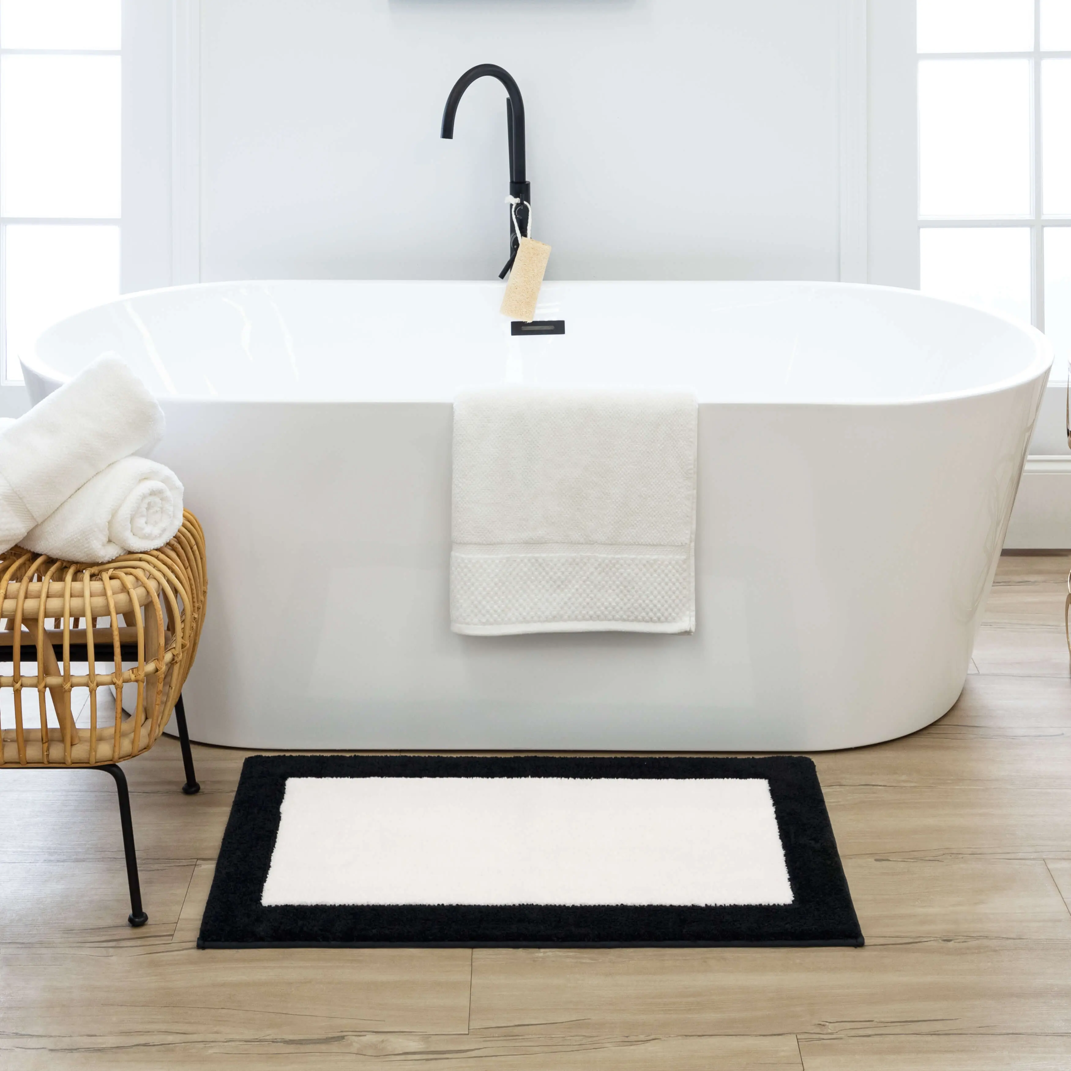 Callen Black and White Bath Mat