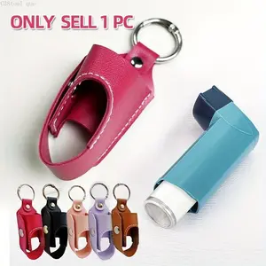 Leather Inhaler Storage Bag, Portable Keychain, Keychain For Bags, Car Keychain, Outdoor Portable Inhaler Spray Bottle Cover, Lightweight & Anti-lostC38tool que