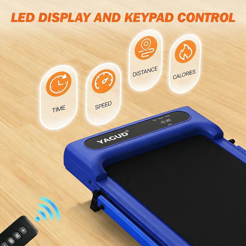 【 LIVE ONLY】YAGUD Walking Pad Treadmill with Spacious Belt, Foldable Design, 265lbs Capacity, Dual Shock Absorption, Low-Noise Motor, Remote Control & Easy-Move Wheels