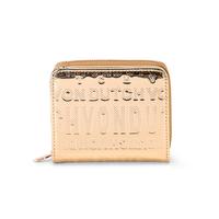 Rose Gold Reflective Logo Zip-Up Wallet
