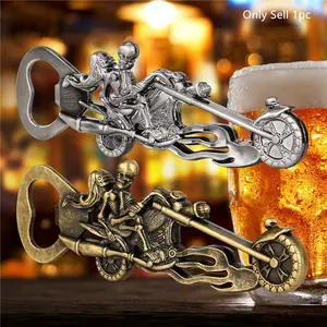 Gothic Skeleton Skull Rider Bottle Opener, Multi-Functional Metal Steel Beer Soda Opener, Halloween Party Gift, Portable Outdoor Corkscrew, Utensils