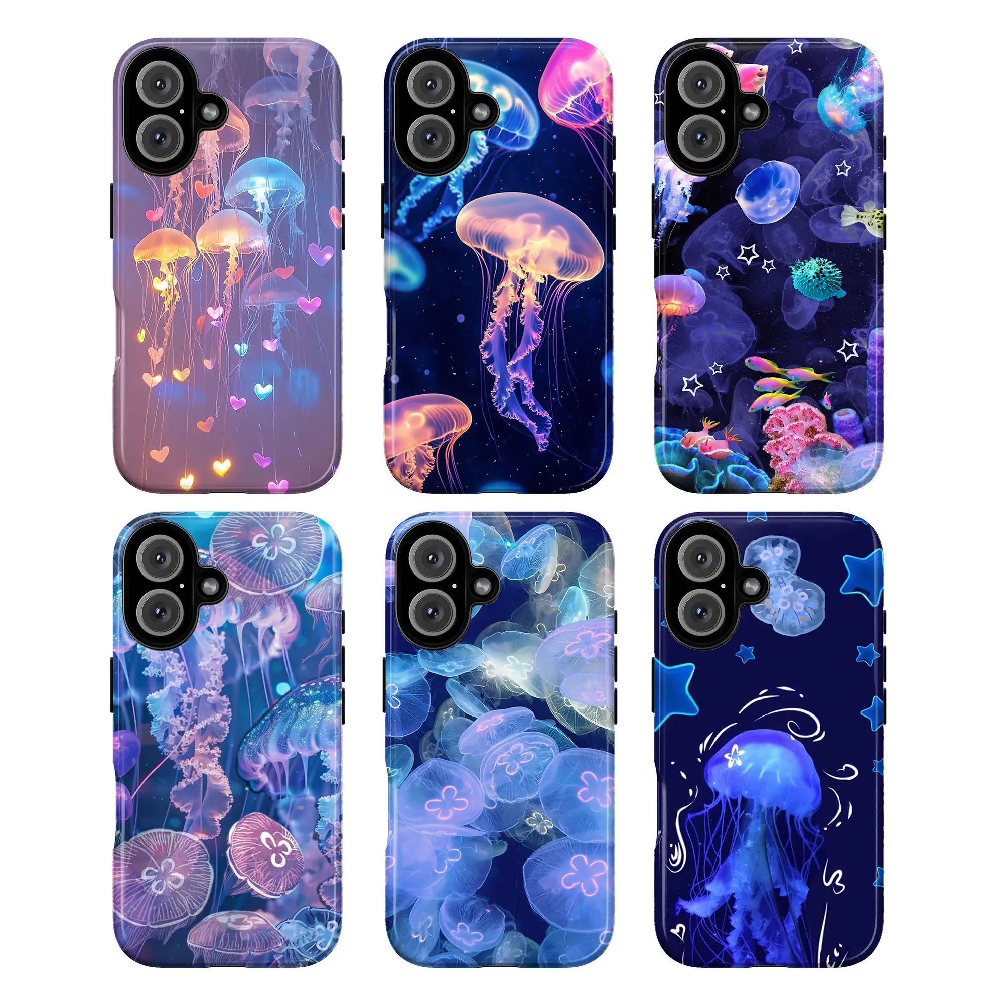 Glow Jellyfish Phone Case for iPhone & Samsung | Aesthetic Ocean Sea Life Cover | Cute Bioluminescent Marine Animal Case for Galaxy & iPhone 7 8 9 10 11 12 13 14 15 16