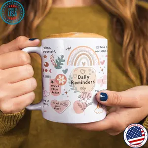 [Sale off up to 50%] Mental Health mug, Daily Affirmations Glass cup 15oz, Daily affirmations mug, gift for her, best friend tumbler, Mental health giftful mug