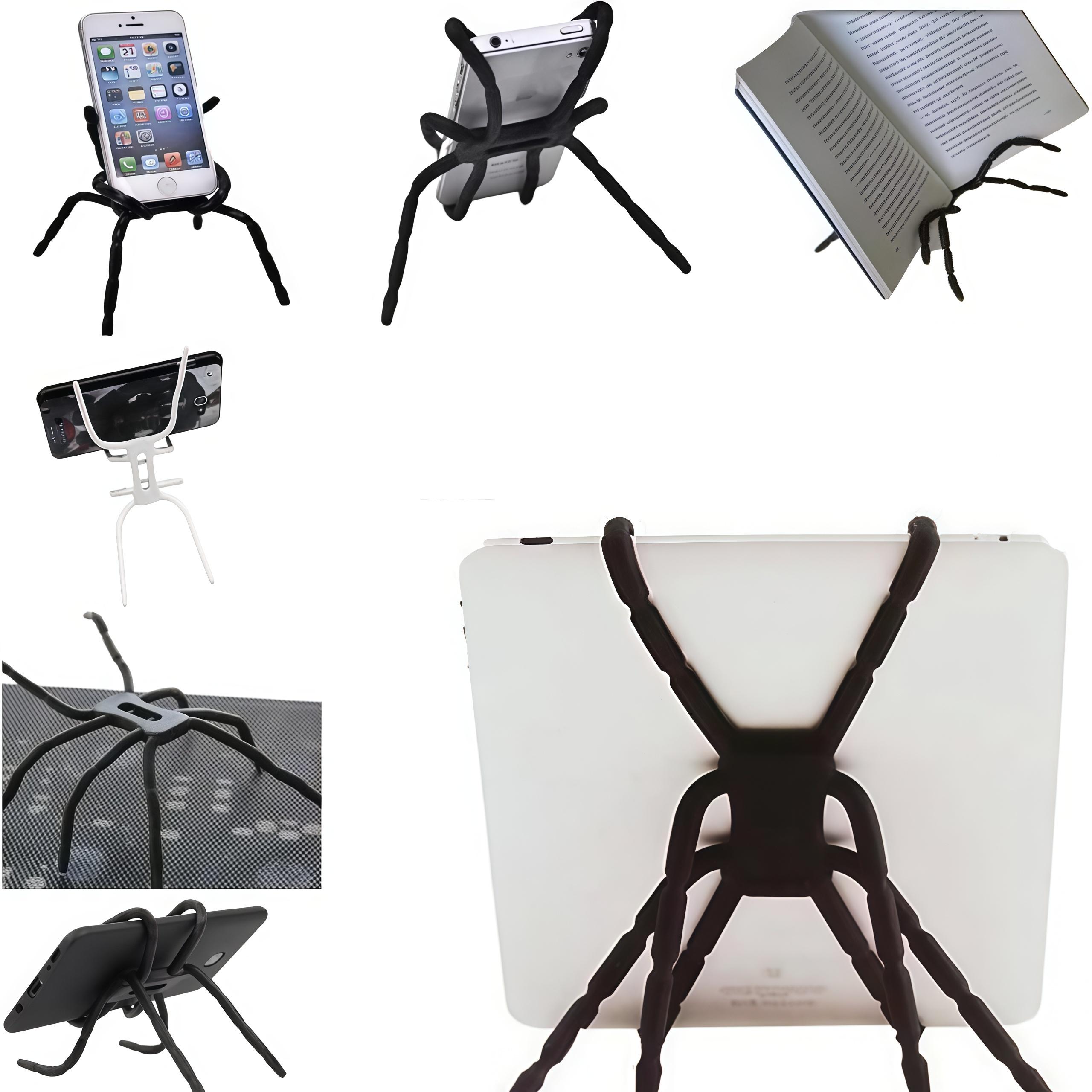 "Flexible Spider-Shaped Phone Holder – Multi-functional and portable, adjustable, suitable for smartphones and tablets, can be used as a car mount, desktop stand, and universal plush toy stand"