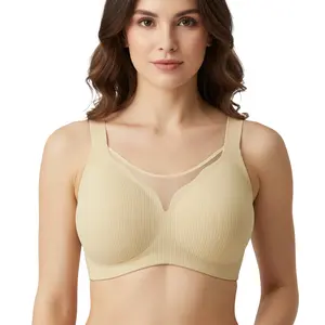 Rosyclo Women's Wireless Deep V Bra with Underwire Support & Adjustable Straps for Comfortable Everyday Wear and Sports Activities in Plus Sizes