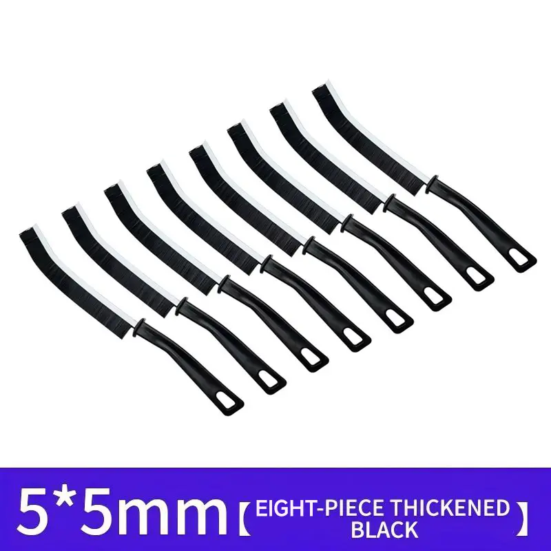 Hard Bristle Brush Set - 8-Piece Multi-Purpose Cleaning Tool for Tiles, Tracks, Corners - Durable, Lightweight, Ergonomic Handle - Ideal for Kitchens & Bathrooms
