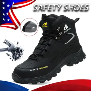 New Fashion Steel Toe Cap Shoes For Men Work Boots Puncture-Proof Work Safety Shoes Protective Working Shoes Male Footwear Advanced color scheme Security Sneakers Water resistant Anti-slip wear resistant Shoes