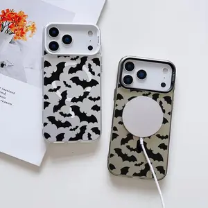 Cute Magnetic Shockproof Cover Compatible for Magsafe iPhone 17 Cases Bat Phone Case Fundas for iPhone 17 Pro Max Air 17Pro,Movie Batman Design Case,Halloween Smartphone 11 12 13 14 15 16 Plus Tuff Protector,Gifts