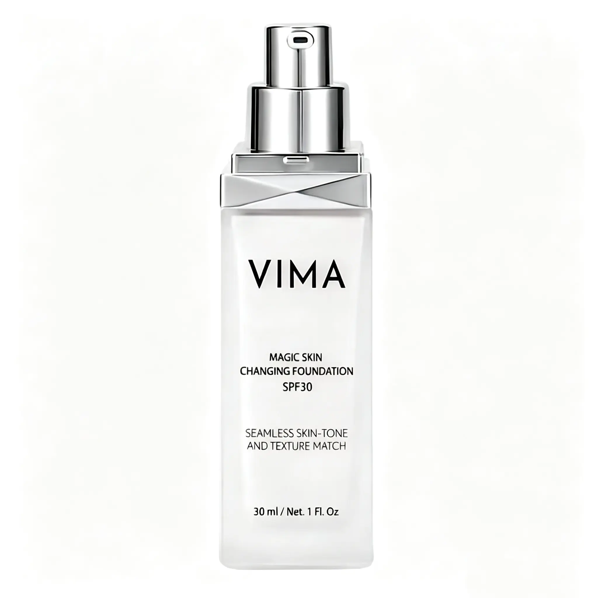 Vima Color Changing Foundation (1 fl oz), contains sunscreen, fragrance-free, paraben-free, vegan formula, lightweight and long-lasting, SPF30.