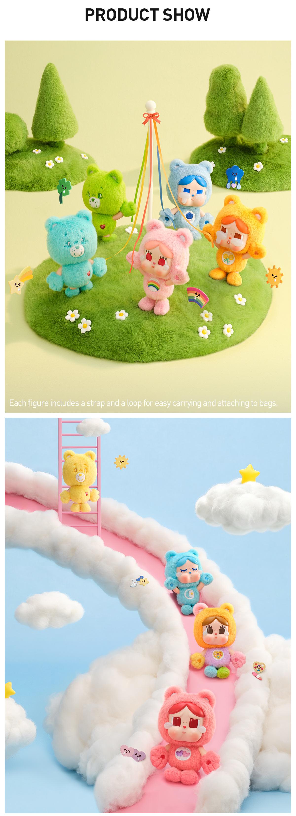 [POP NOW] CRYBABY × Care Bears Series-Vinyl Plush Pendant Blind Box Keychain Mystery Gift-Whole Set
