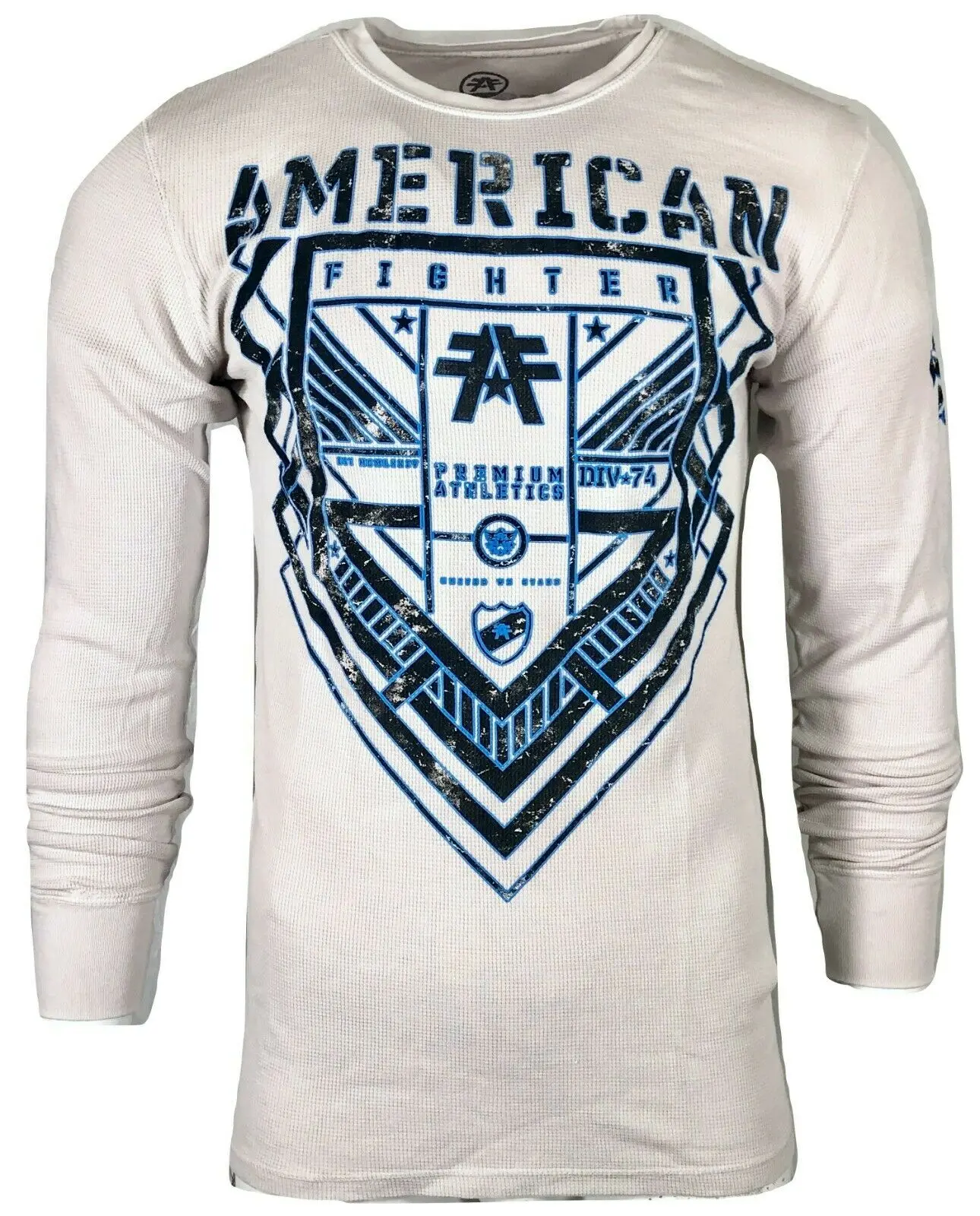 American Fighter Men's Hankinson 100% Cotton Thermal Top, Long-Sleeve Casual Graphic Print Crew Neck, Round Neck
