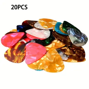 20 colorful guitar picks, guitar plectrums with abstract art patterns, suitable for acoustic guitars, electric guitars, ukuleles, and bass guitars (colors are random).