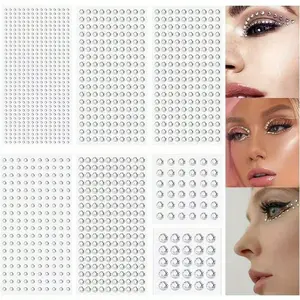 Self-Adhesive Face Gems & Hair Jewelry, Rhinestone Decorations for DIY Projects, Perfect for Crafting & Styling