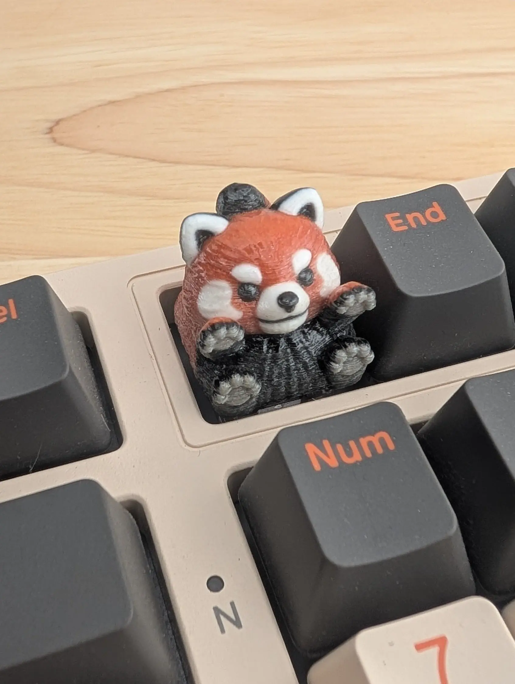 3D Printed Red Panda Artisan Keycap - Cherry MX Compatible, High-Quality Resin Construction, Smooth & Durable Surface