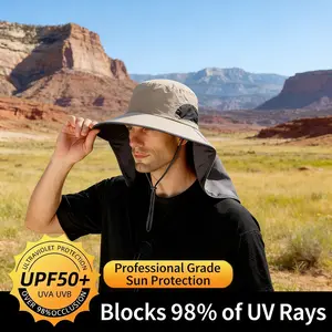 Fisherman's cap: summer UV-protective sun hat; fishing hat; face and neck protection in one; men's sun hat; wide-brimmed sun hat