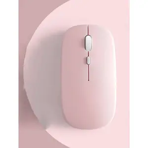Wireless Bluetooth Mouse For Laptop / Macbook / IPad / IPhone (IOS13.1.2 And Later),  Noiseless Mini Mouse Compatible With Android/ Windows/Linux (Pink)